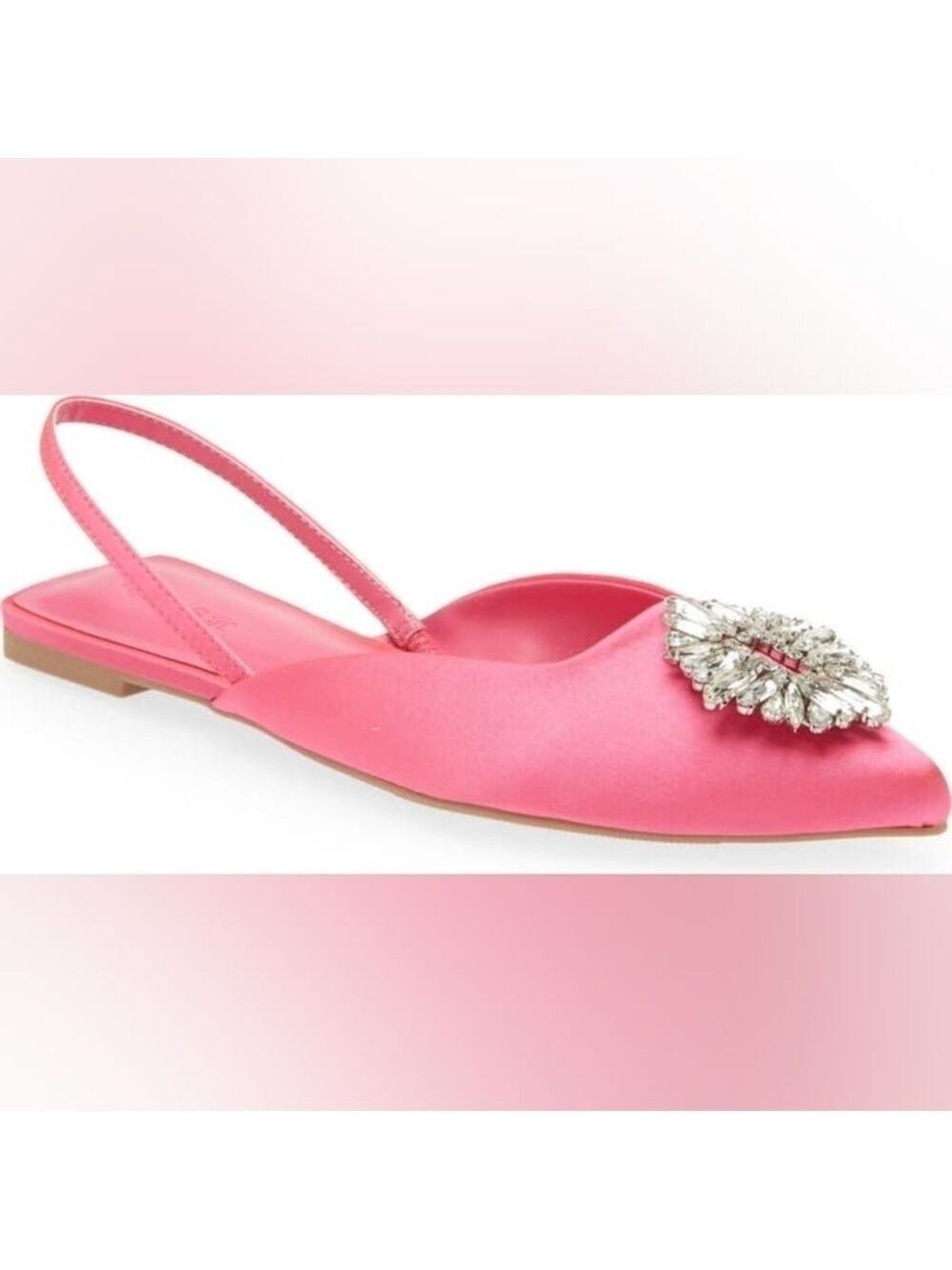 Open Edit Kendall Ornament Pointed Toe Slingback Flat